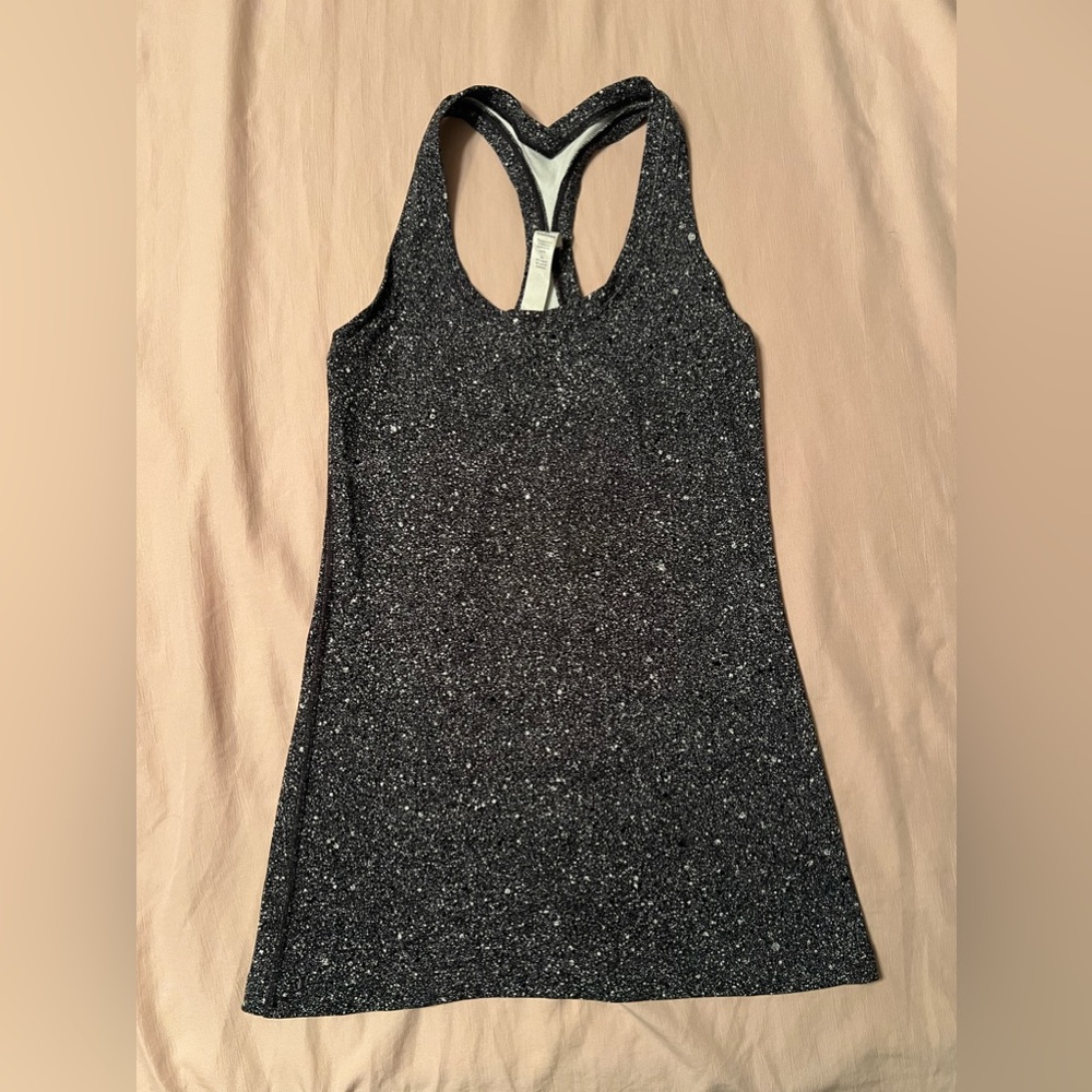 Lululemon Cool Racerback II in Mini Splatter White Black Size 4 - Picture 8 of 9